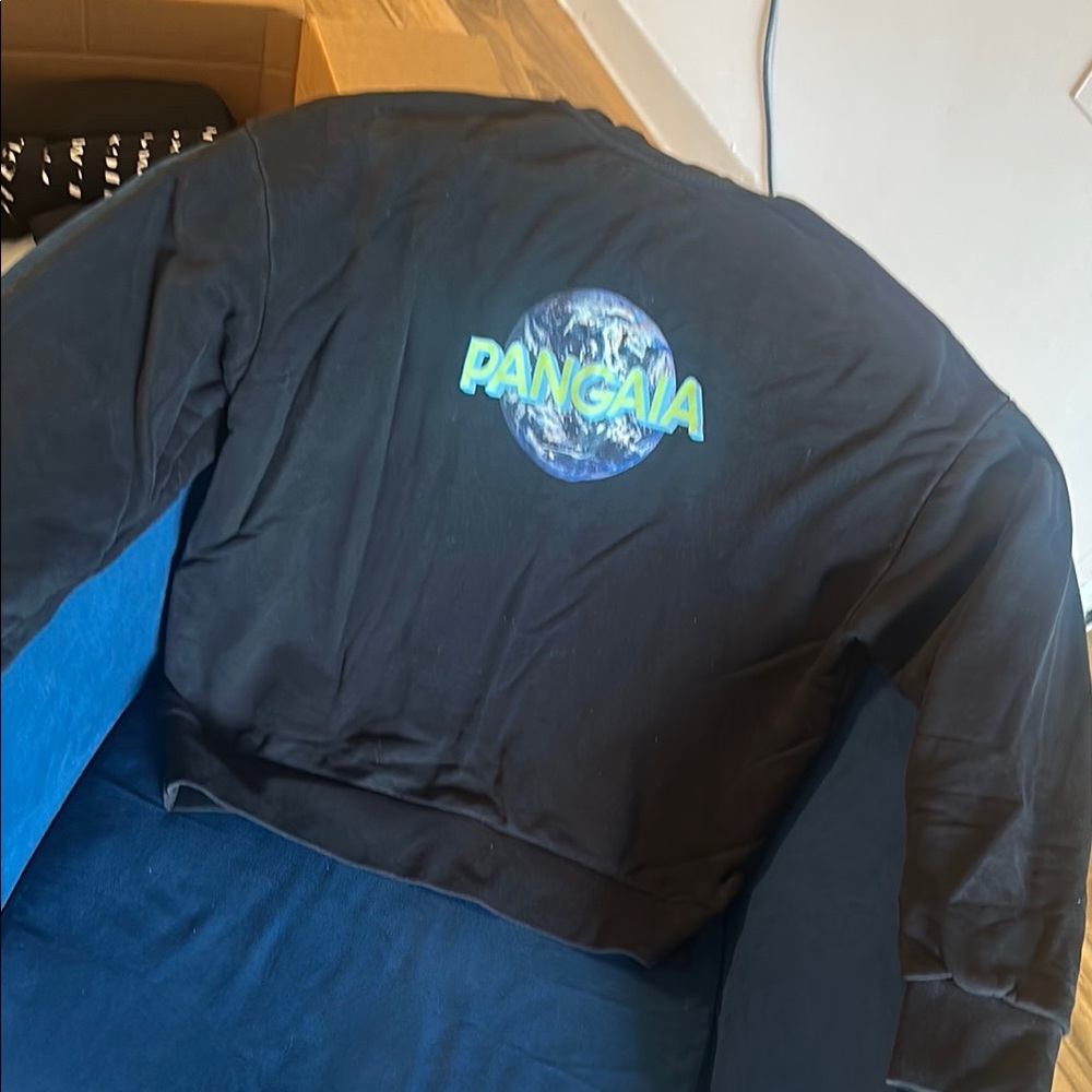 Pangaia Black Sweatshirt with Earth Graphic